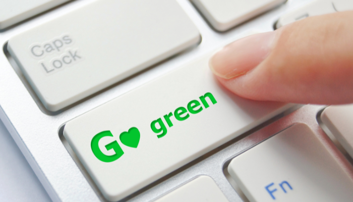 A bright energy-saving light bulb nestled among leaves, symbolizing eco-friendly energy solutions.
